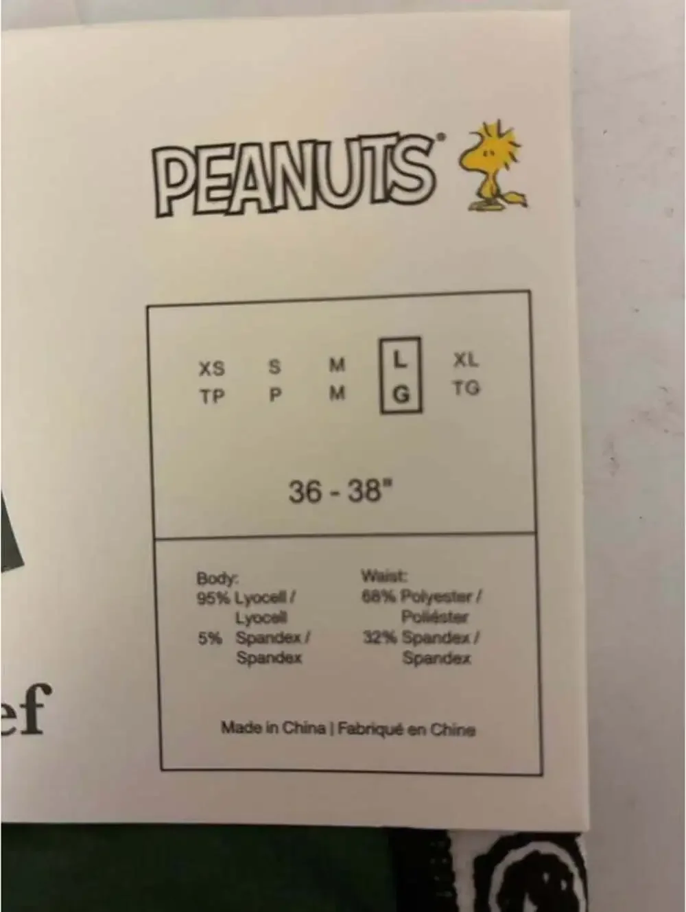 Peanuts Men's Boxer Brief Size L & Crew Socks Set